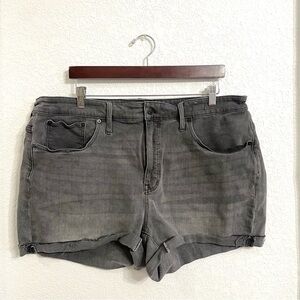 Madewell Womens Shorts Denim Jean Gray High Rise Stretch Cut Hem Size 20